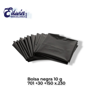 BOLSA NEGRA 10 GL 70+30X150X.230