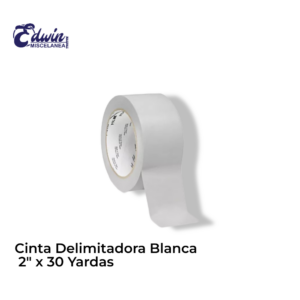 CINTA DELIMITADORA DE 2"X30 YDS COLOR BLANCA