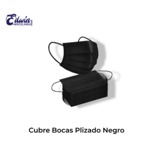 CUBRE BOCA PLIZADO NEGRO