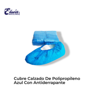 CUBRE CALZADO DE POLIPROPILENO AZUL CON ANTIDERRAPANTE