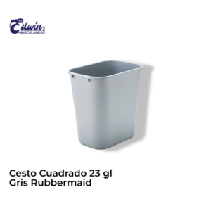 CESTO CUADRADO 23 GL GRIS RUBBERMAID