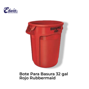 BOTE P/BASURA 32 GAL ROJO 2632 RUBBERMAID