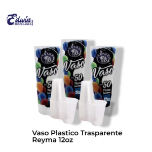 VASOS DE PLASTICO TRANSPARENTE 12 OZ REYMA