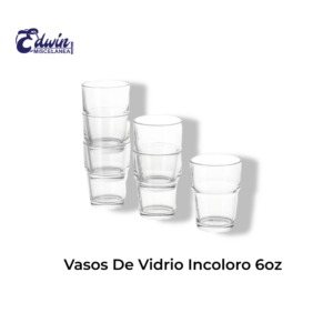 VASOS DE VIDRIO INCOLORO 6OZ