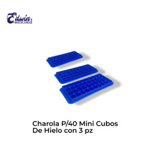 CHAROLA P/ 40 MINI CUBOS DE HIELO C/3 PZS