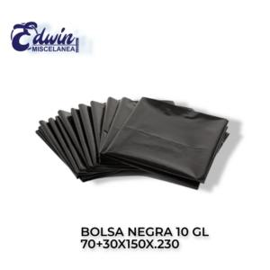 BOLSA NEGRA 10 GL 70+30X150X.230
