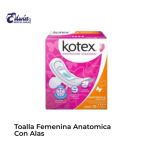 TOALLA FEMENINA ANATOMICA CON ALAS KOTEX