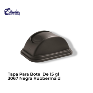 TAPA P/BOTE DE 15 GL 3067 NEGRA RUBBERMAID