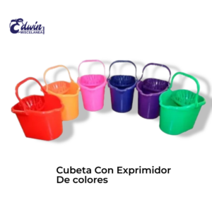 CUBETA C/EXPRIMIDOR DE COLORES ECONOMICA