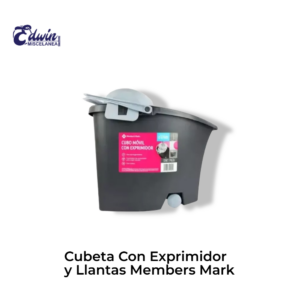 CUBETA CON EXPRIMIDOR Y LLANTAS MEMBERS MARK