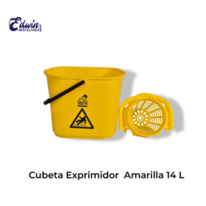 CUBETA EXPRIMIDOR AMARILLO 14 LT
