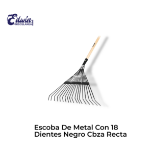 ESCOBA DE METAL CON 18 DIENTES NEGRA CBZA RECTA
