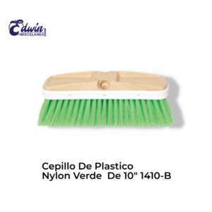 CEPILLO DE PLASTICO NYLON VERDE DE 10" 1410